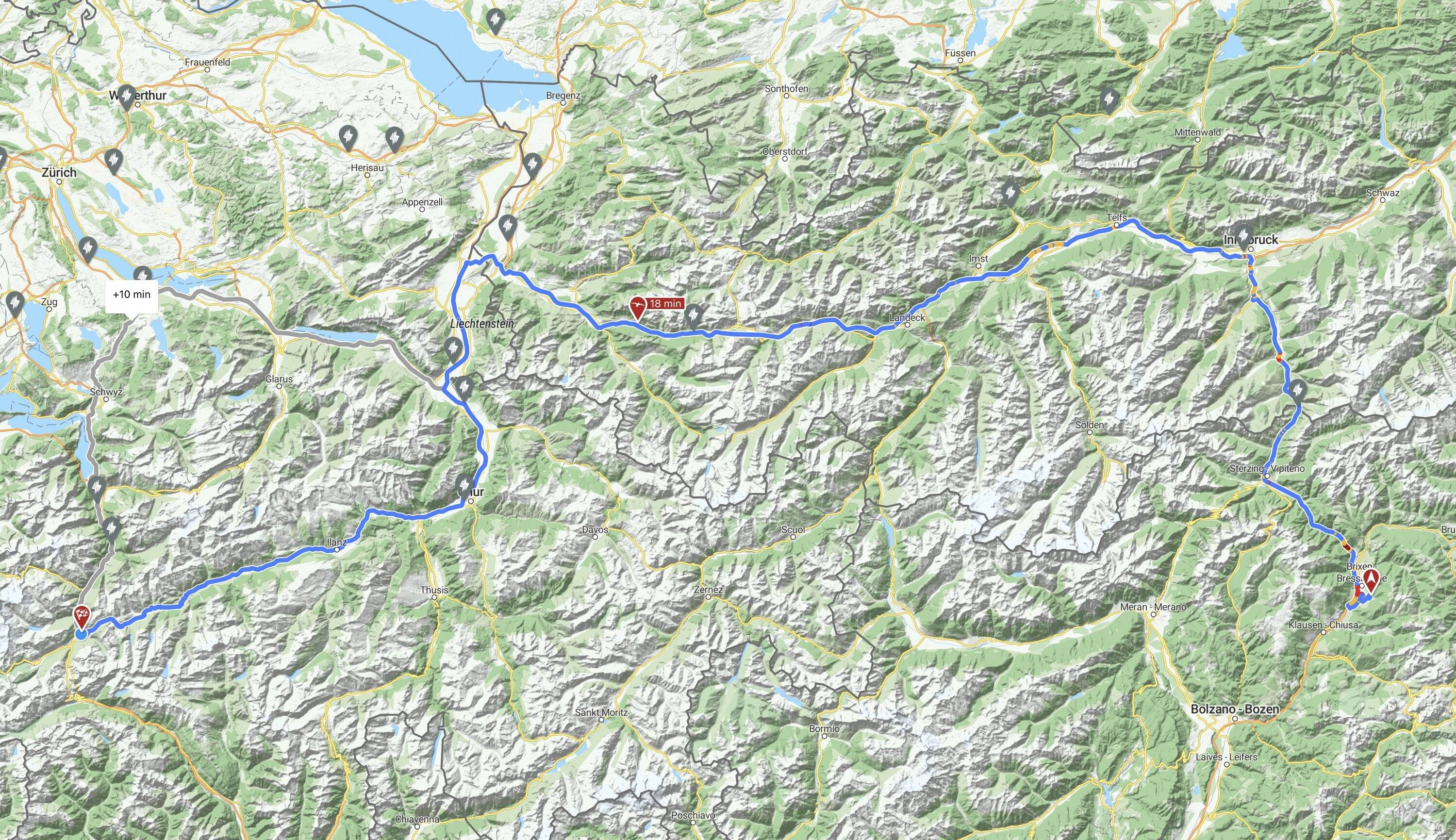 Porsche Taycan Taycan to the Alps 18-day road trip 2022 Screenshot 2022-09-05 at 18.21.49