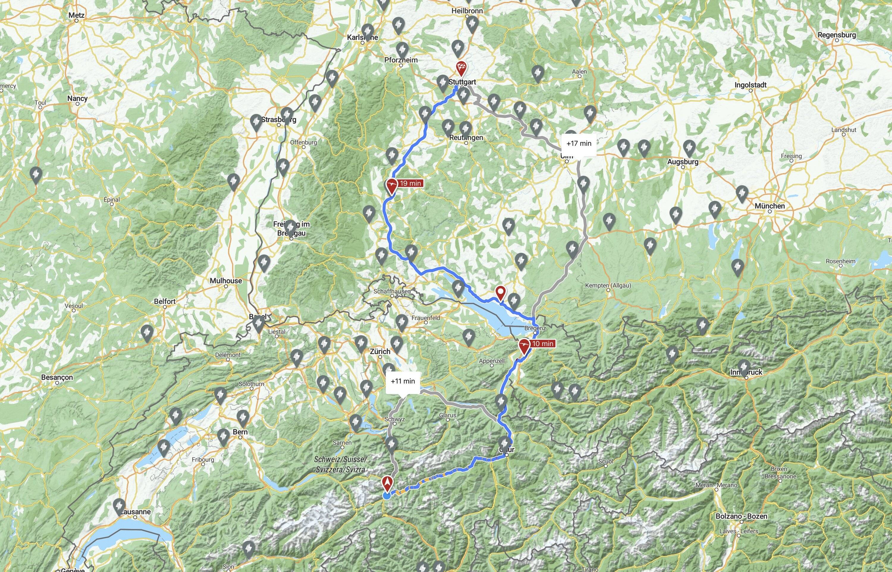 Porsche Taycan Taycan to the Alps 18-day road trip 2022 Screenshot 2022-09-07 at 10.29.47