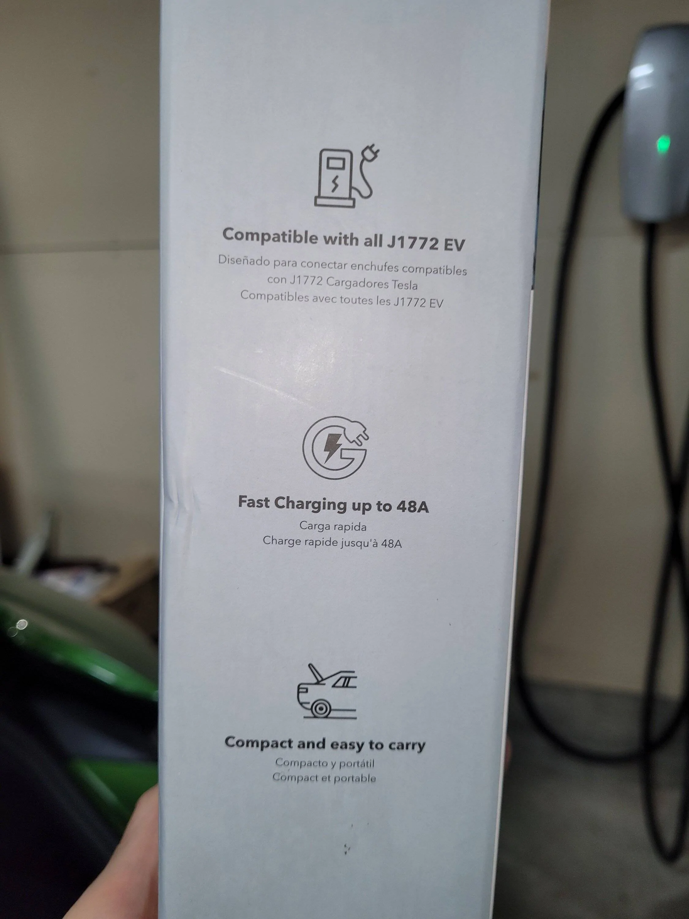 Porsche Taycan Trying out a Tesla - > J1772 40A rated plug adapter 20220907_202612