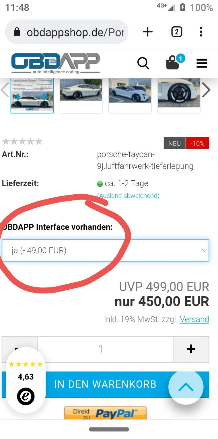 Porsche Taycan Lowering links? Screenshot_20220912-114938