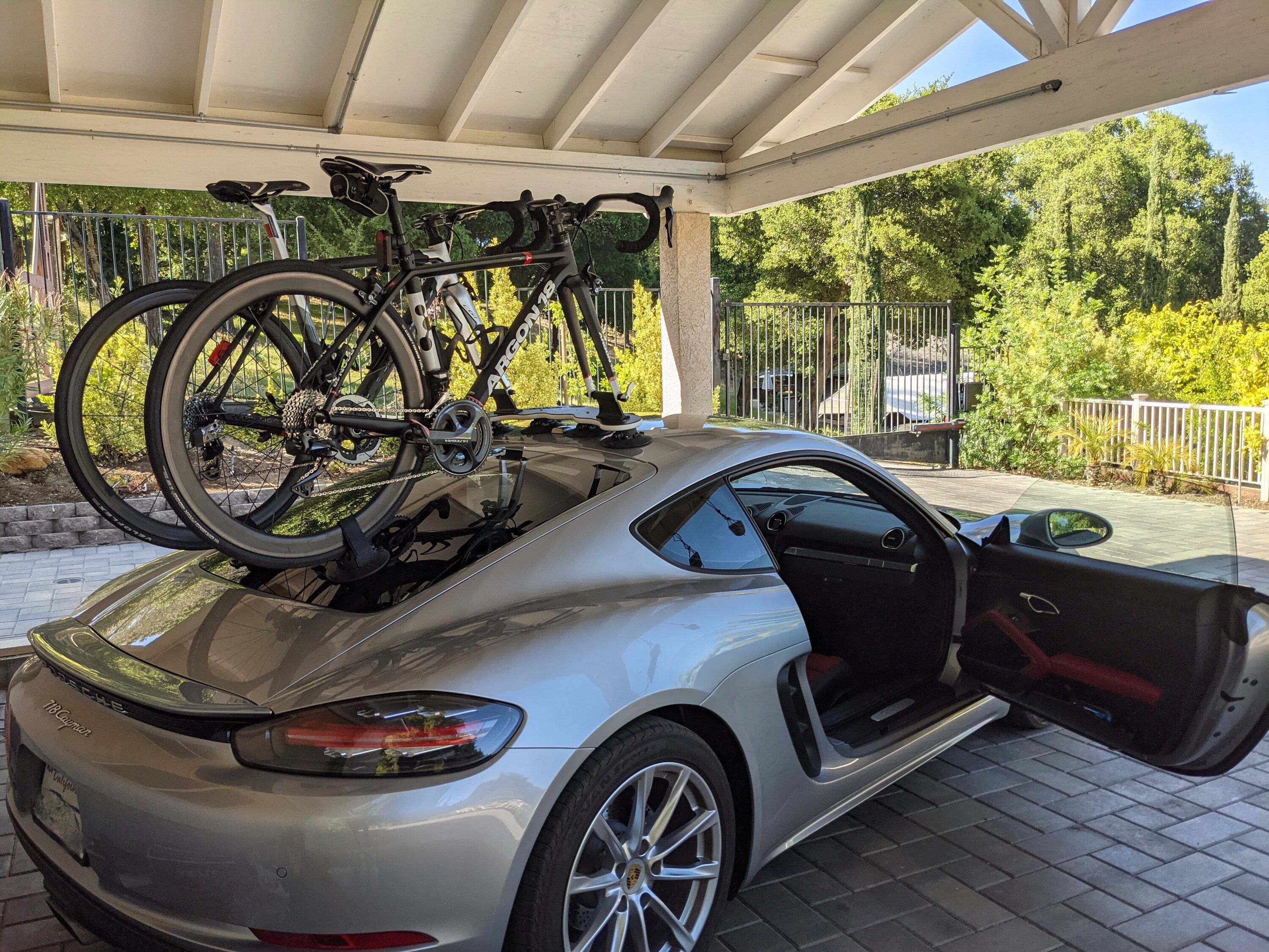Porsche Taycan Taycan and road bicycles transport options PXL_20210419_232950142