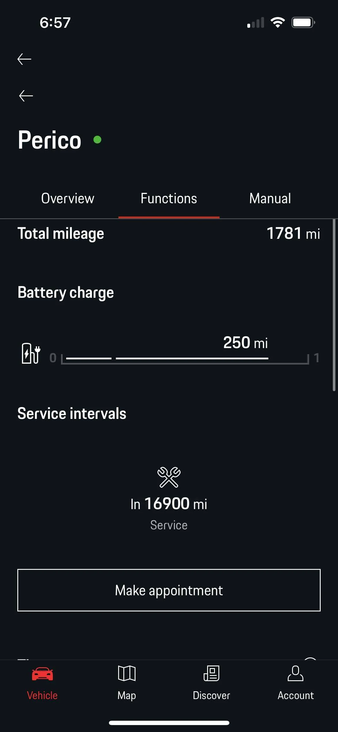 Porsche Taycan My Porsche app no “Functions” access D98F2AC3-5786-4C8B-A06D-E0B14B455577