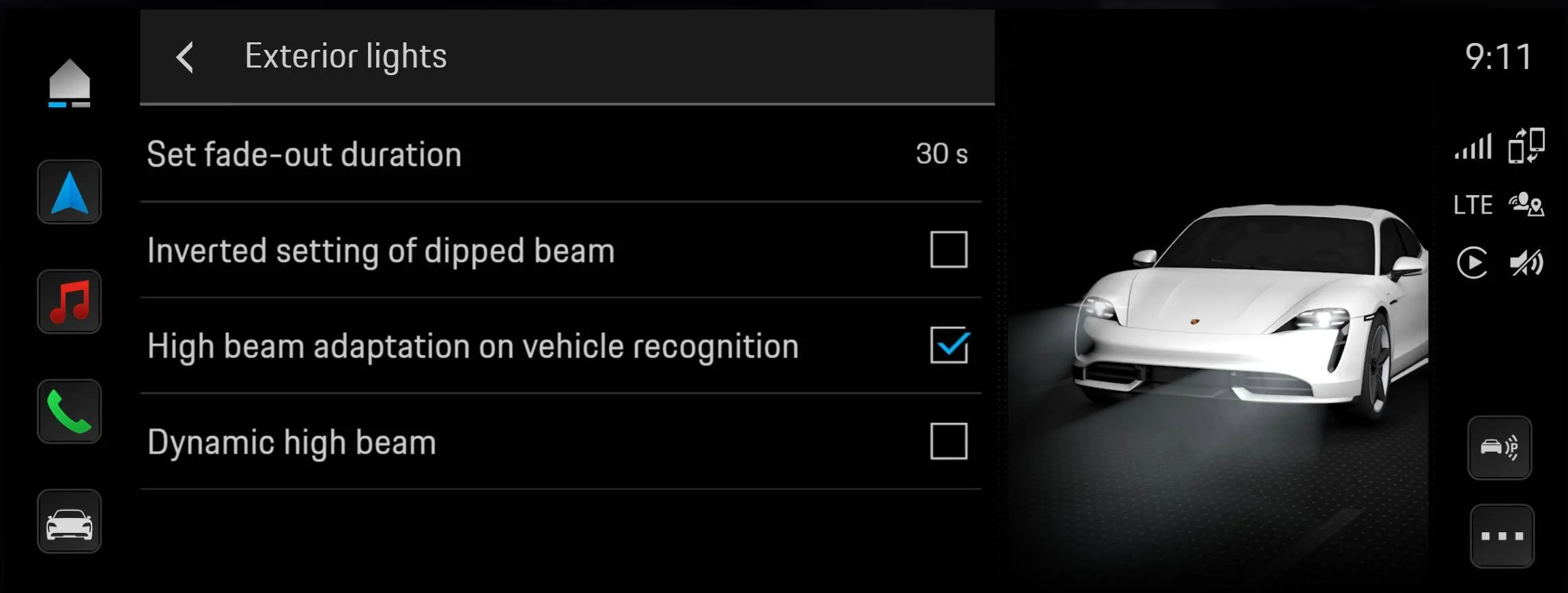 Porsche Taycan Auto main beam 1664871343040