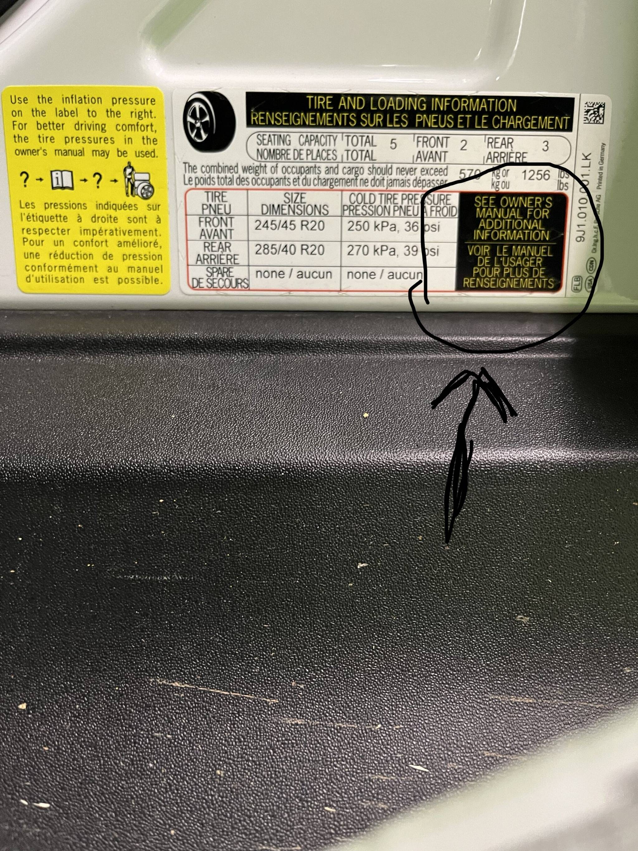 Porsche Taycan Correct recommended tire pressure for original Continental 20-inch all-season tires? 75098B8C-CA09-4D94-A9AC-C88E2BED28B5