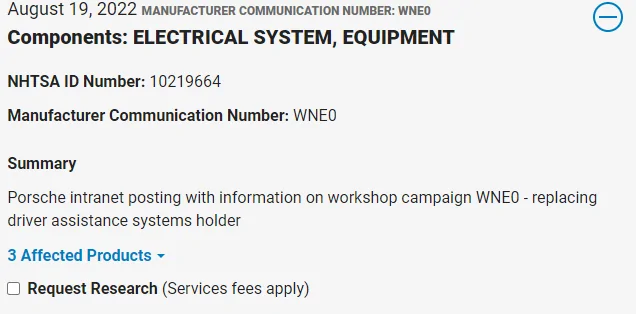 Porsche Taycan Recall WMP1 and WNEO 1664988316820