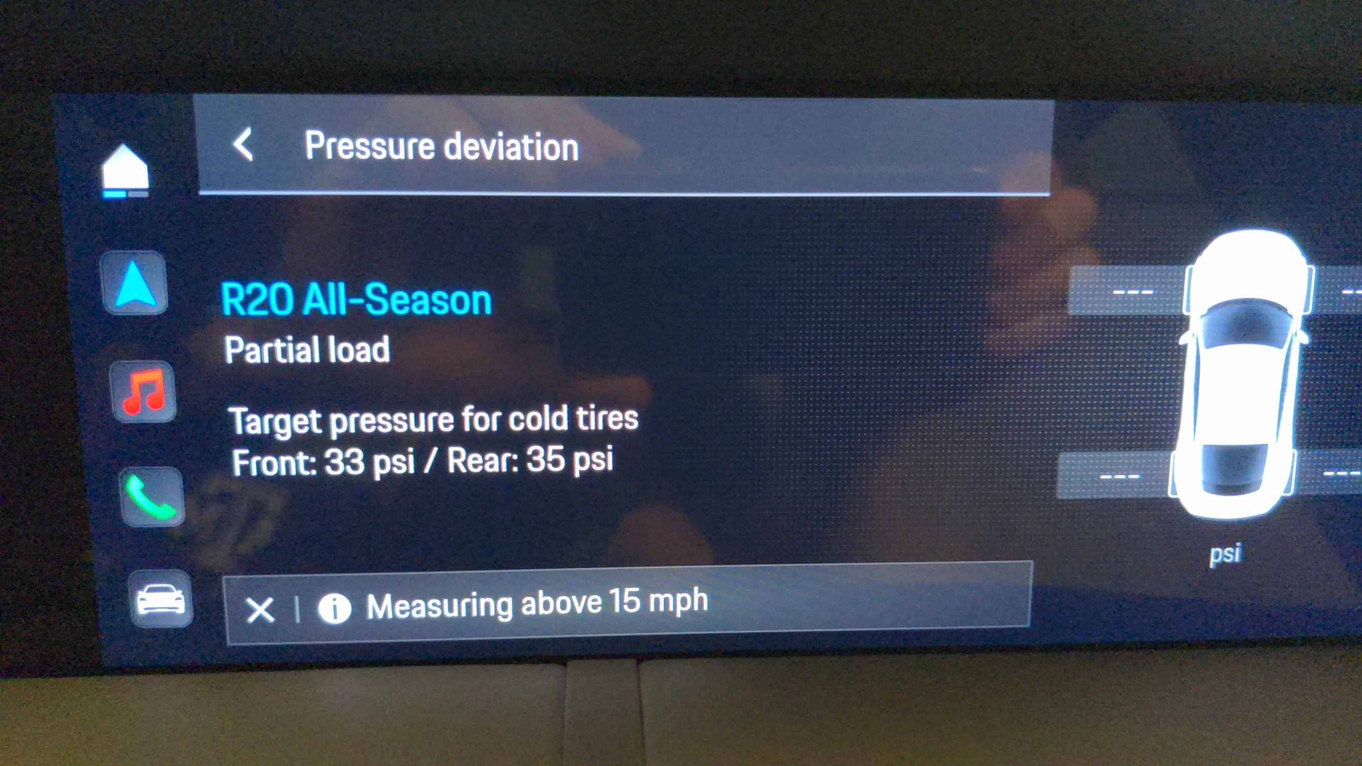 Porsche Taycan Correct recommended tire pressure for original Continental 20-inch all-season tires? 1665014839494409659154013301583