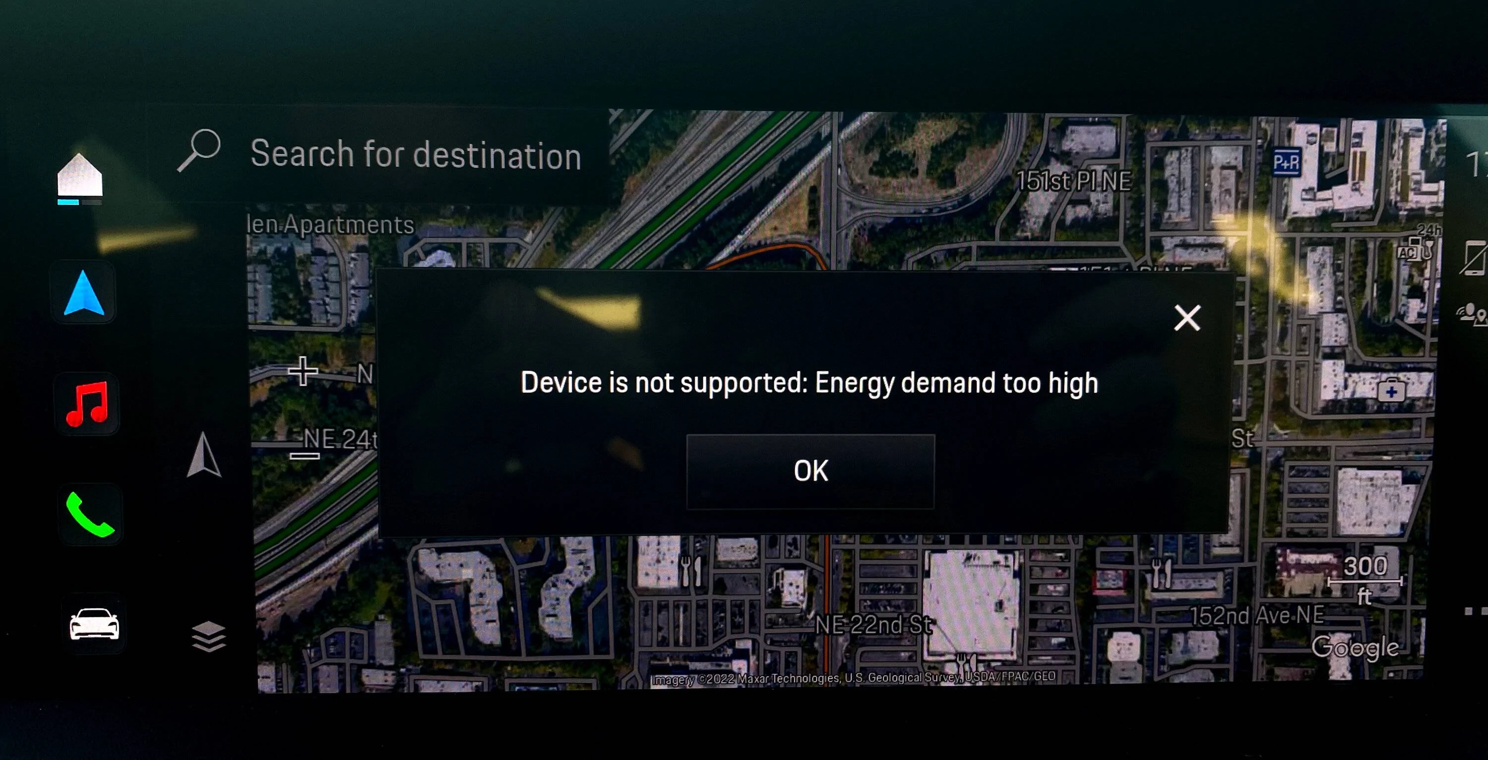 Porsche Taycan Device is not supported; Energy demand too high 20220930_Porsche Taycan Error Message_WCK_0002