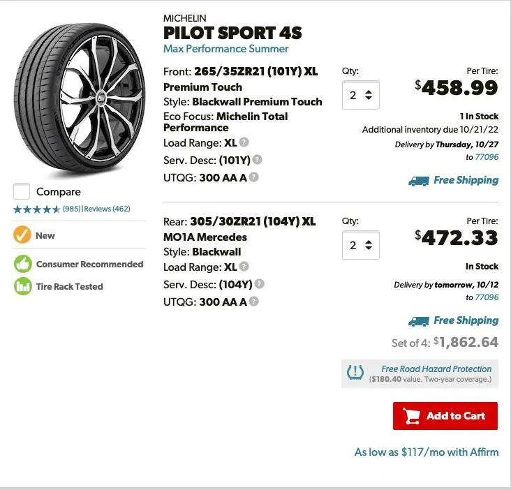 Porsche Taycan Pirelli P zero tires - your experience? Screen Shot 2022-10-11 at 2.15.14 PM