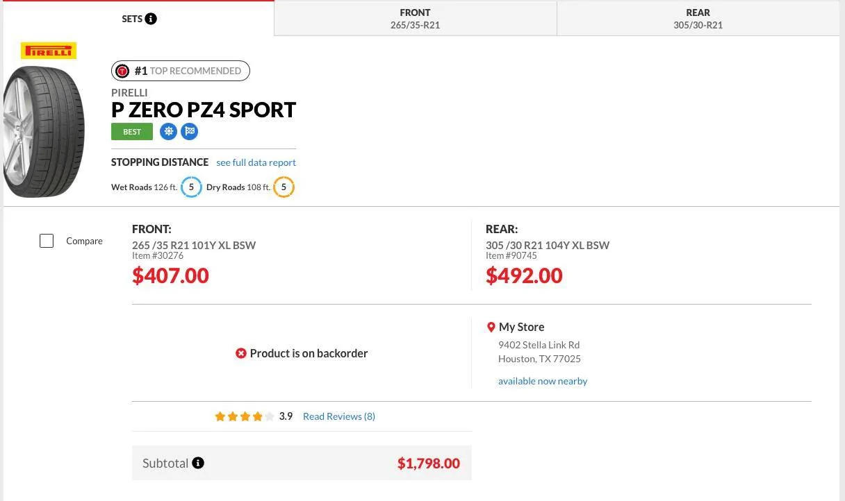 Porsche Taycan Pirelli P zero tires - your experience? Screen Shot 2022-10-11 at 2.16.39 PM