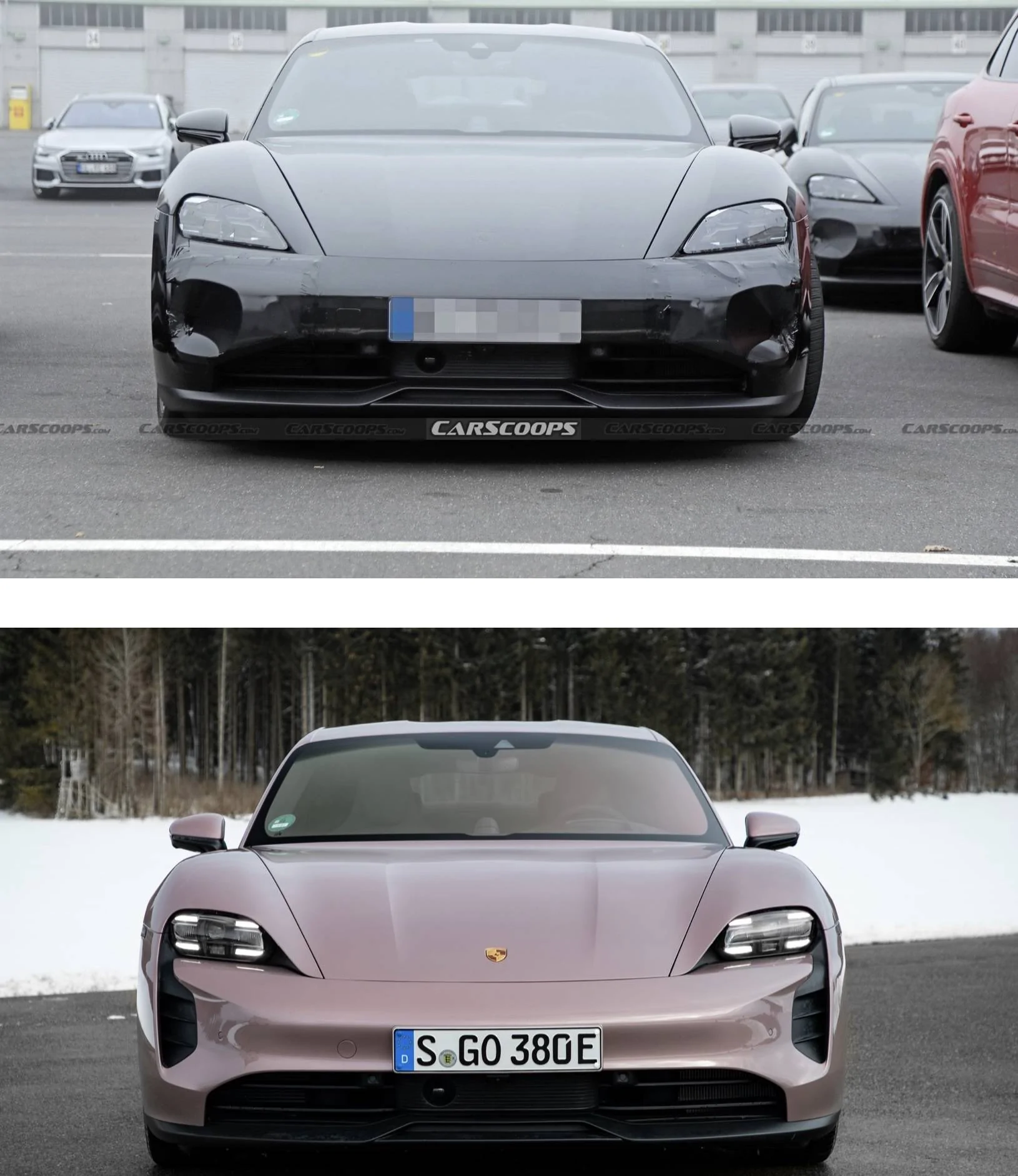 Porsche Taycan Facelift 2024 Taycan Sedan and Sport Turismo Test Prototypes Spied (Note: bumper still covered / camouflaged) 📸 70AB772E-B6A2-4796-9171-FBA8000DEDCA