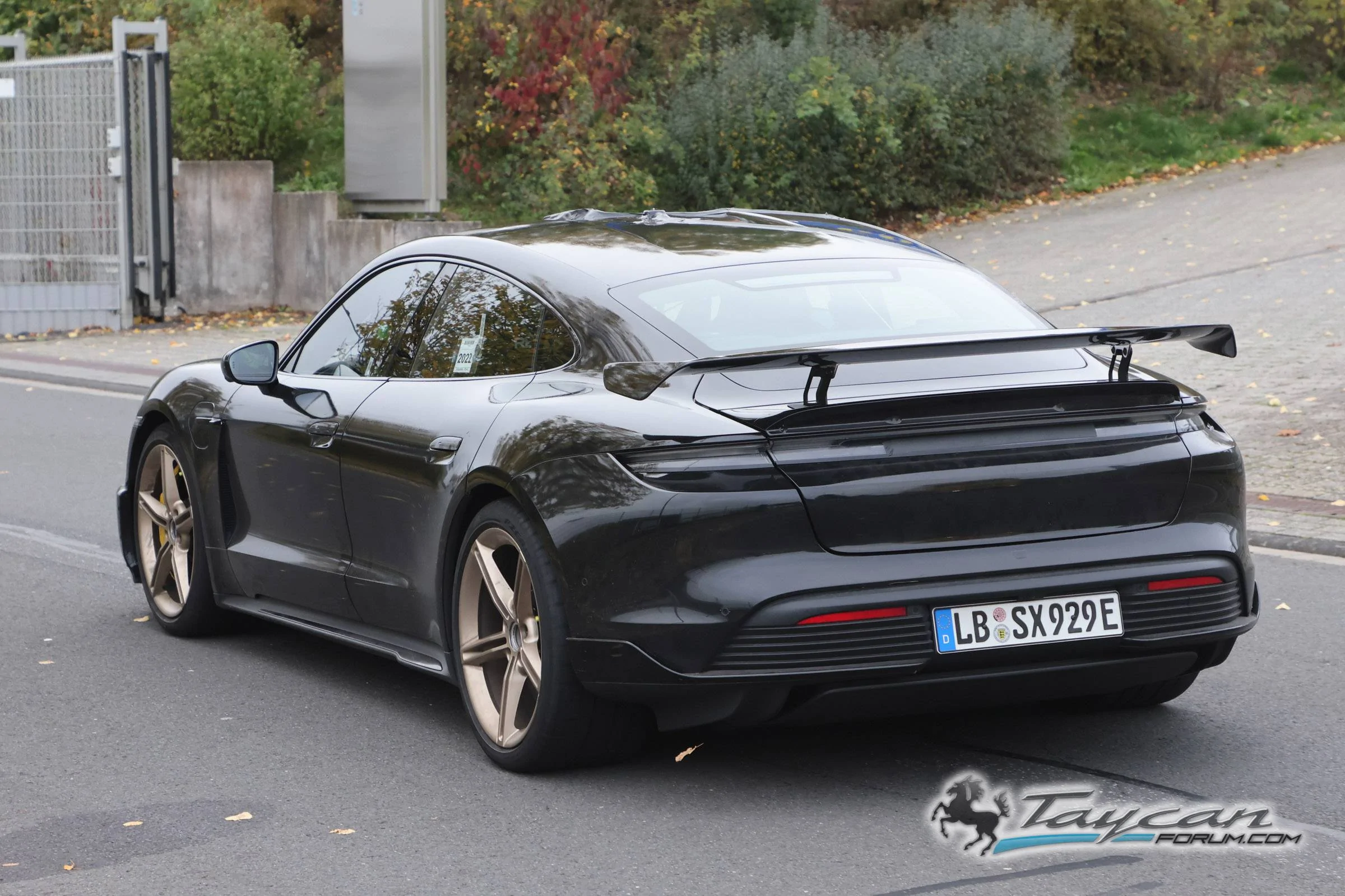 Porsche Taycan 🏁 More Taycan GT Pics & Info: Potential Triple Motor 1000+ HP Model to Take on Model S Plaid Porsche Taycan GT gold wheels 8