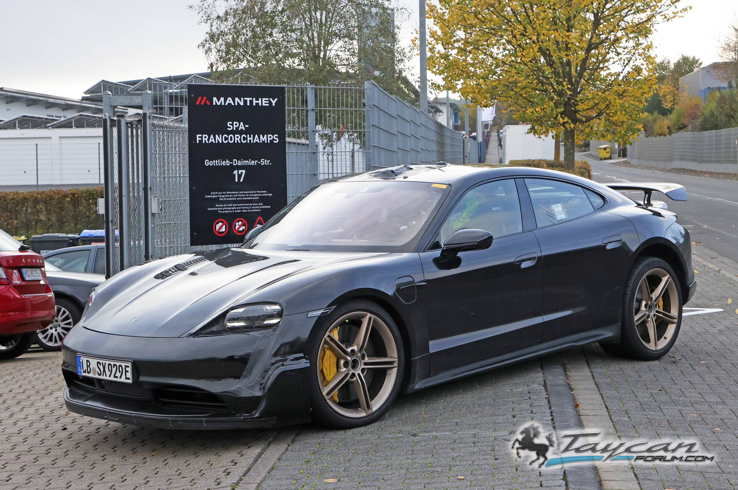 Porsche Taycan 🏁 More Taycan GT Pics & Info: Potential Triple Motor 1000+ HP Model to Take on Model S Plaid Porsche Taycan GT gold wheels 13