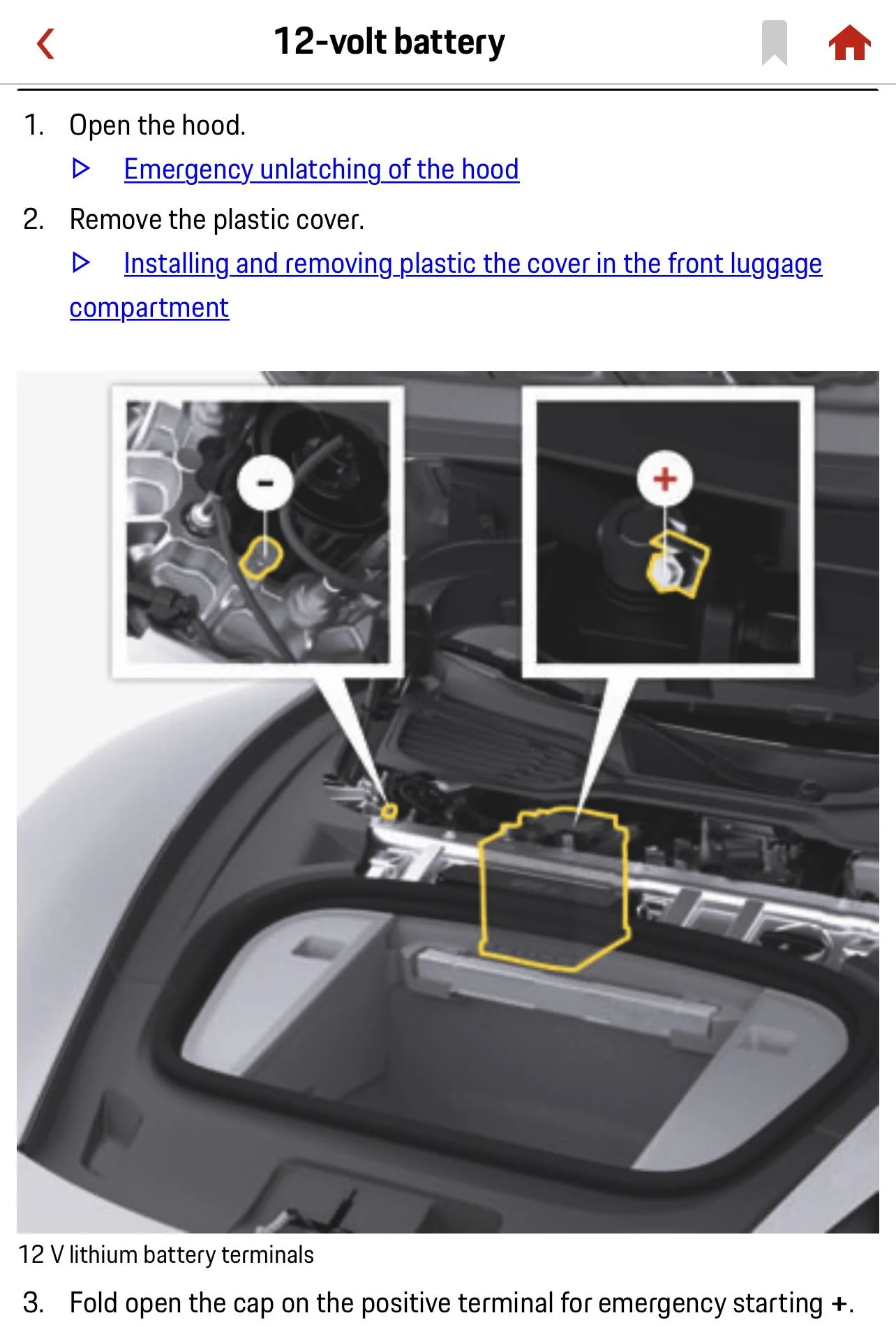 Porsche Taycan Where are 12 V battery terminals???? 1666952959981