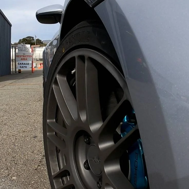 Porsche Taycan 285/35-20 Square Setup for Track bumper pits turning cro