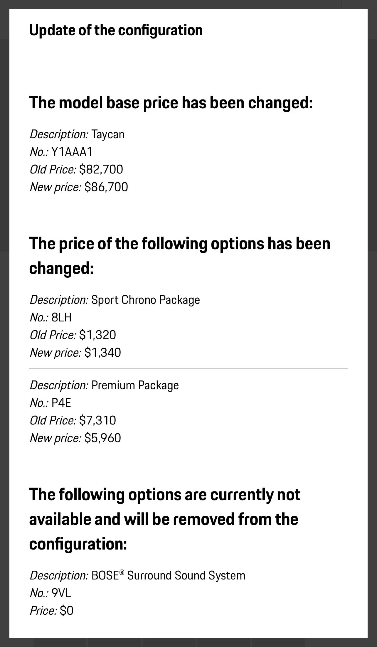 Porsche Taycan Just placed my order for 2023 Cross Turismo. Black roof rack and the extra option roof were unavailable F8812964-3FF4-4D88-8976-E1C43777B78B