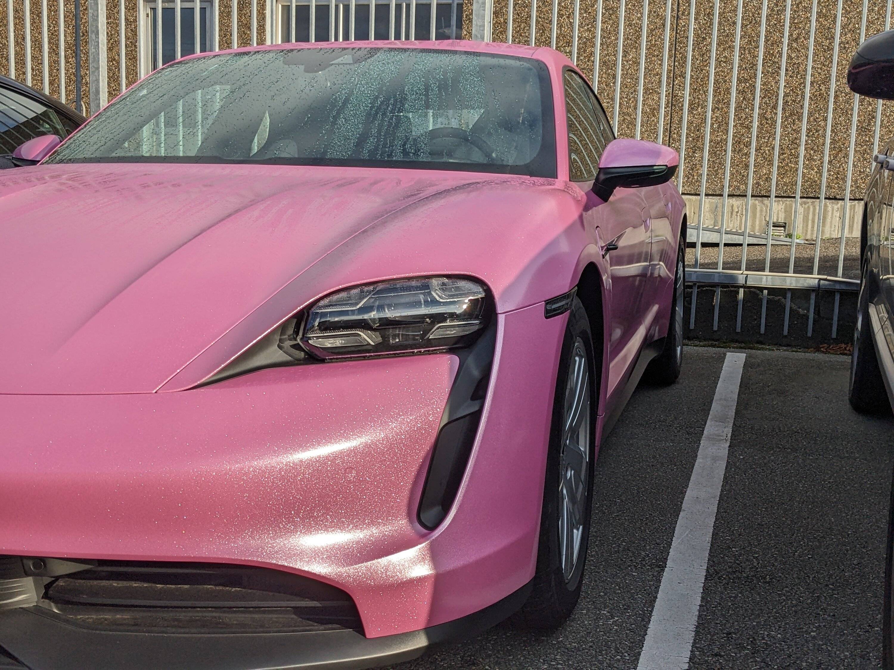 Porsche Taycan Pink Wrapped Taycan PXL_20221113_104911250