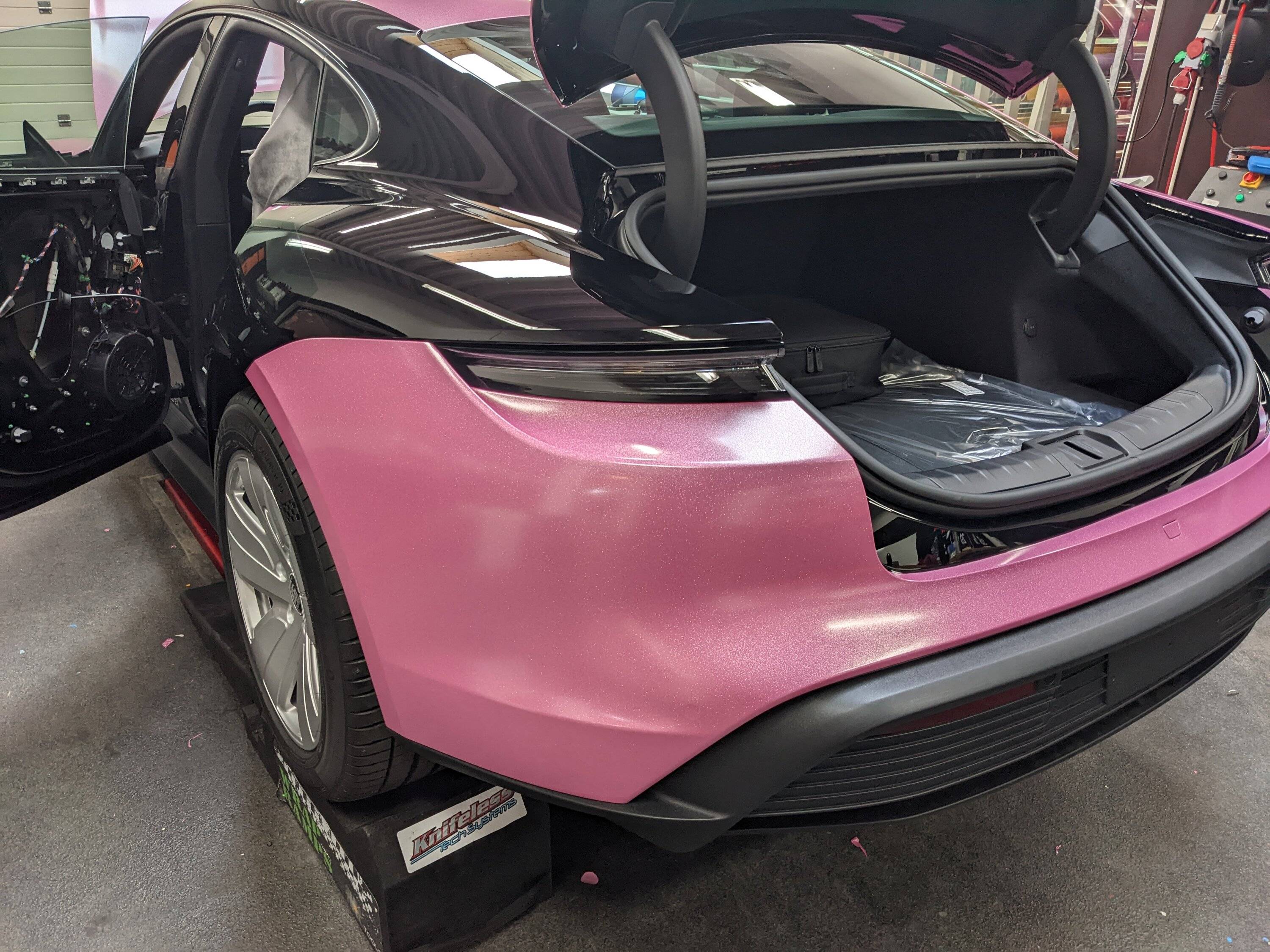 Porsche Taycan Pink Wrapped Taycan PXL_20221013_114700045