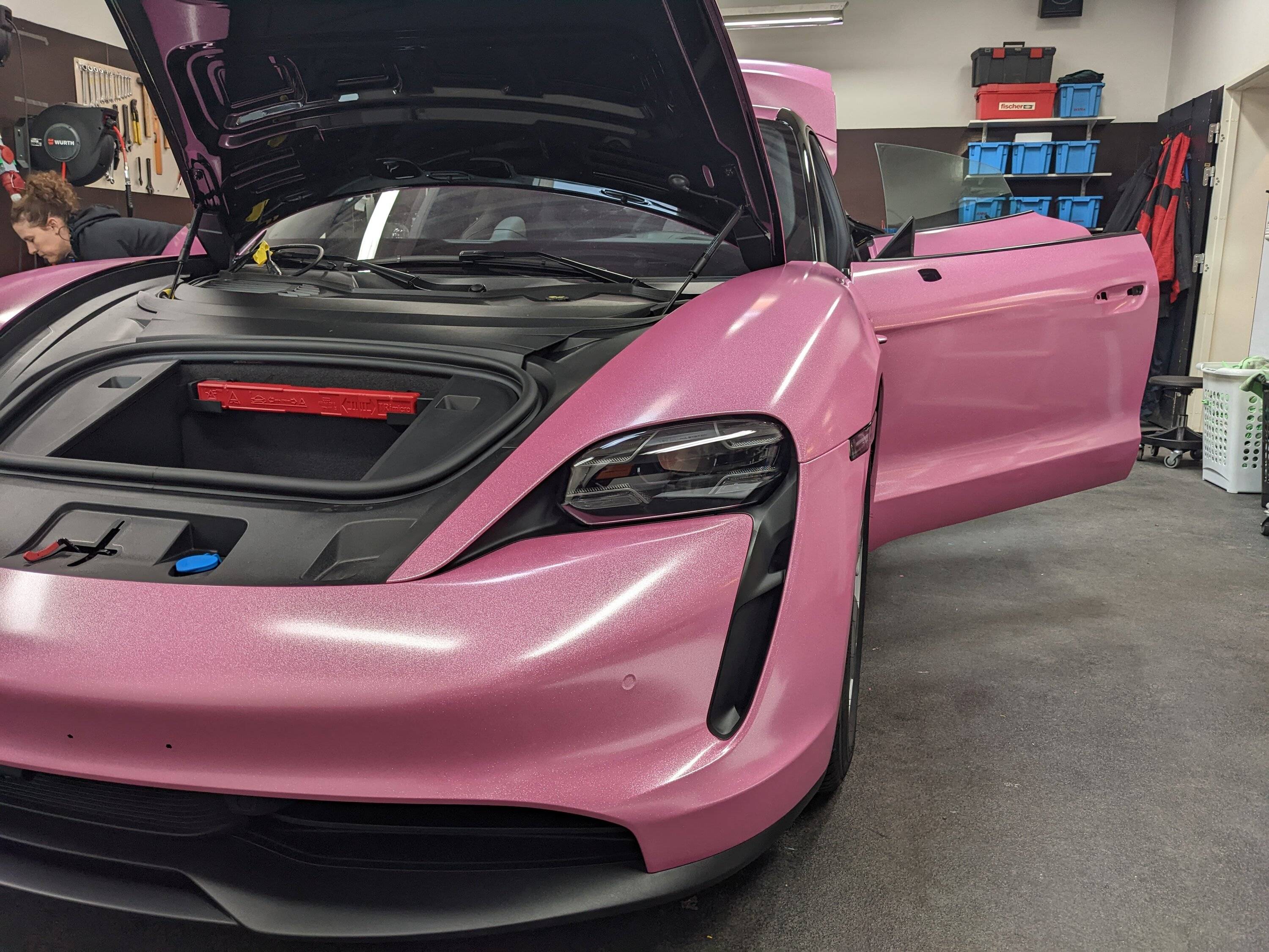Porsche Taycan Pink Wrapped Taycan PXL_20221013_114717822