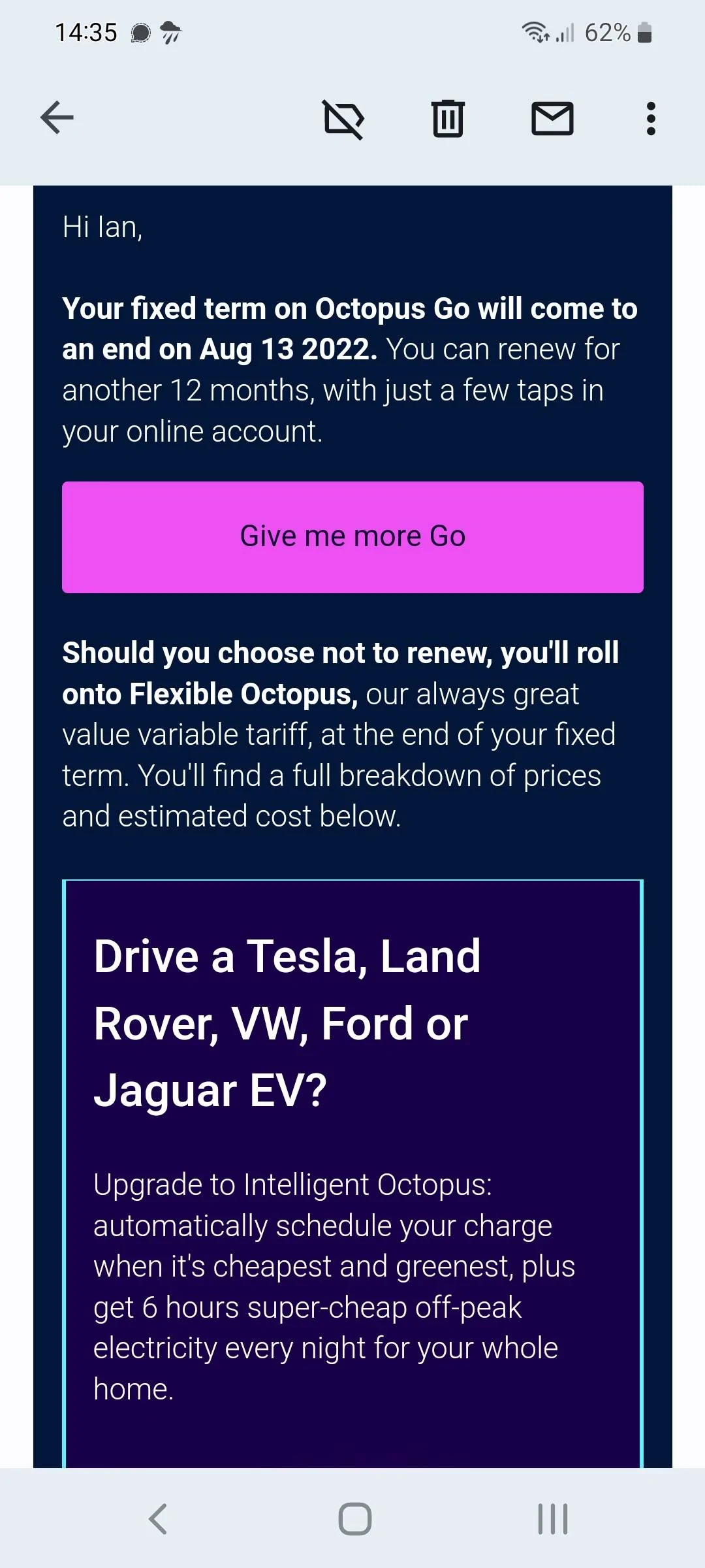 Porsche Taycan Octopus go tariffs? Screenshot_20221119-143538_Gmail