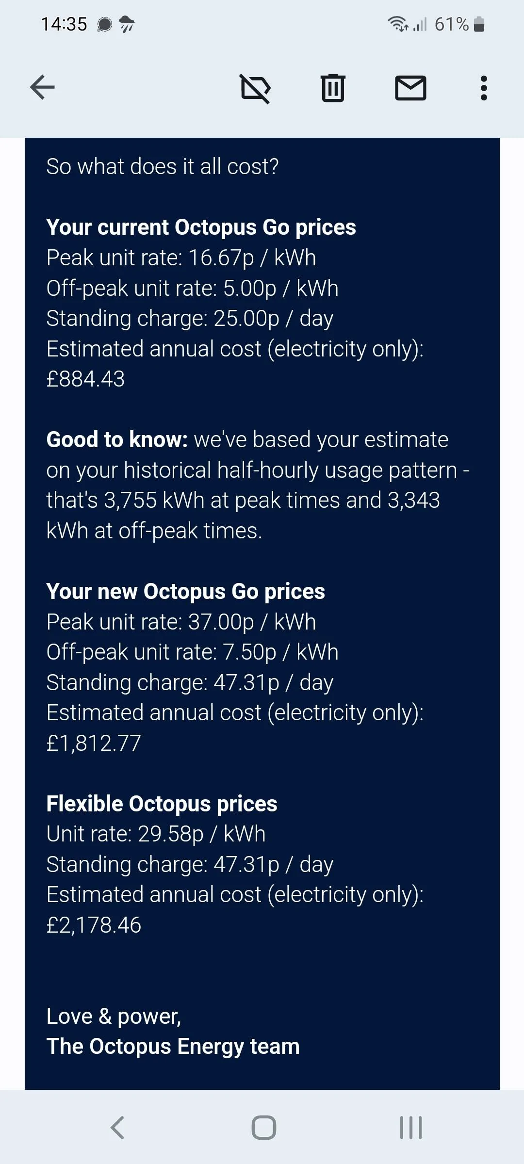 Porsche Taycan Octopus go tariffs? Screenshot_20221119-143552_Gmail