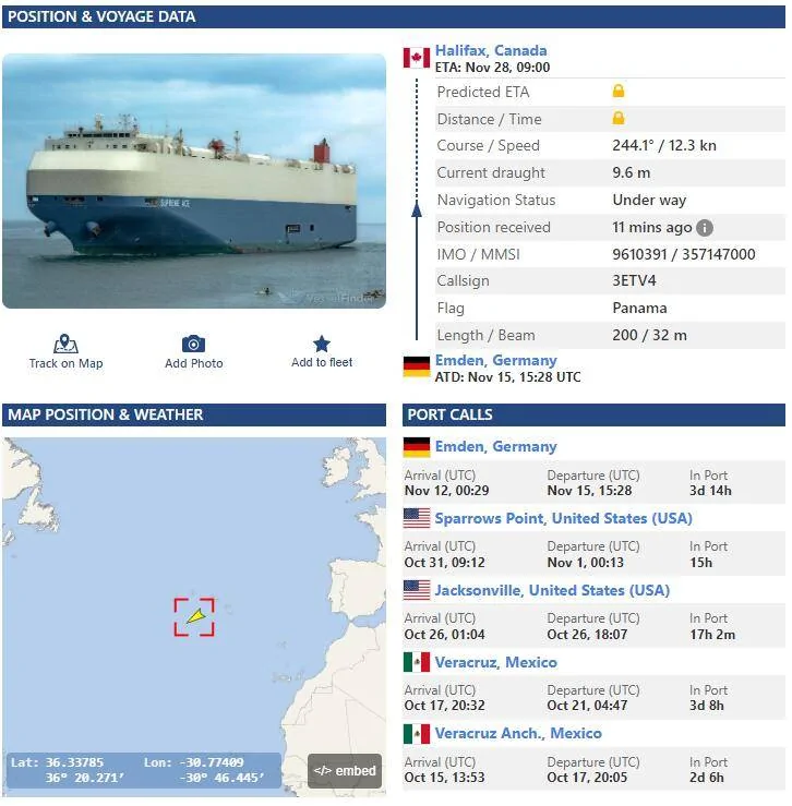 Porsche Taycan East Coast NA Vessel "Siem Confucius" 1669117363157