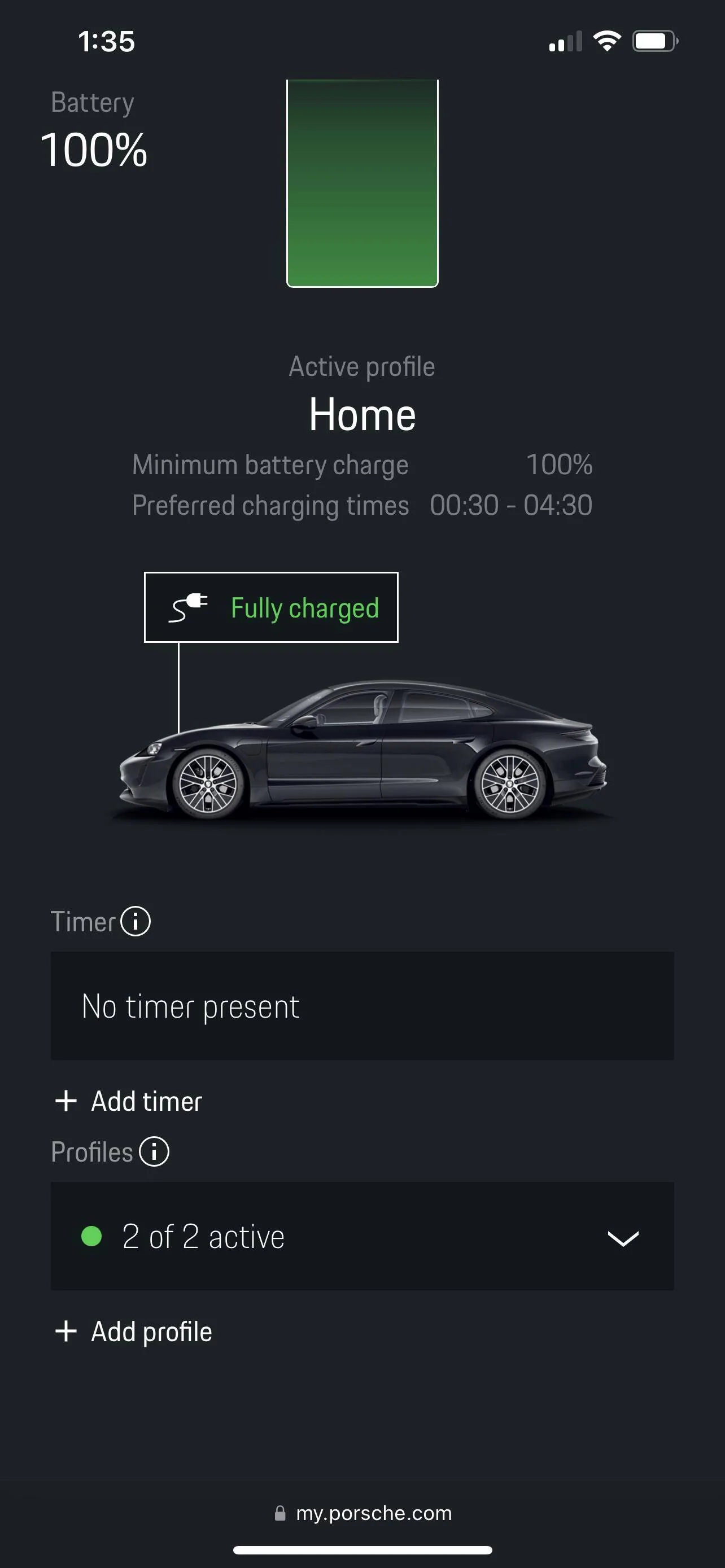 Porsche Taycan Charging timer / schedule for home charging not working in app 45C4556A-A023-4477-88B5-16B7F4B94A9B