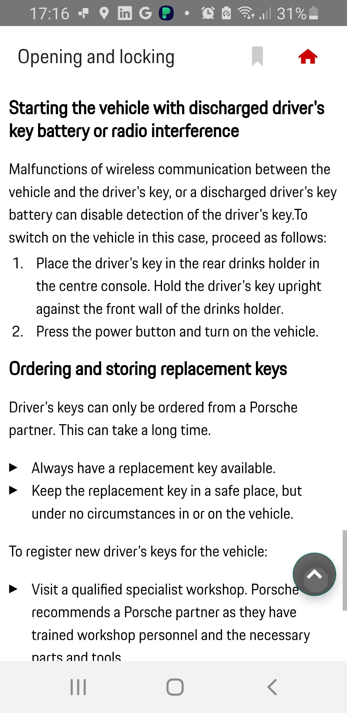 Porsche Taycan Key missing error in the car while driving Screenshot_20221202-171621_Porsche Good to kno