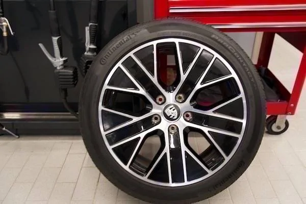 Porsche Taycan OEM Turbo Aero Wheels, Tires, Sensors and Center Caps $1400 shipped front-passenger-400-jpg