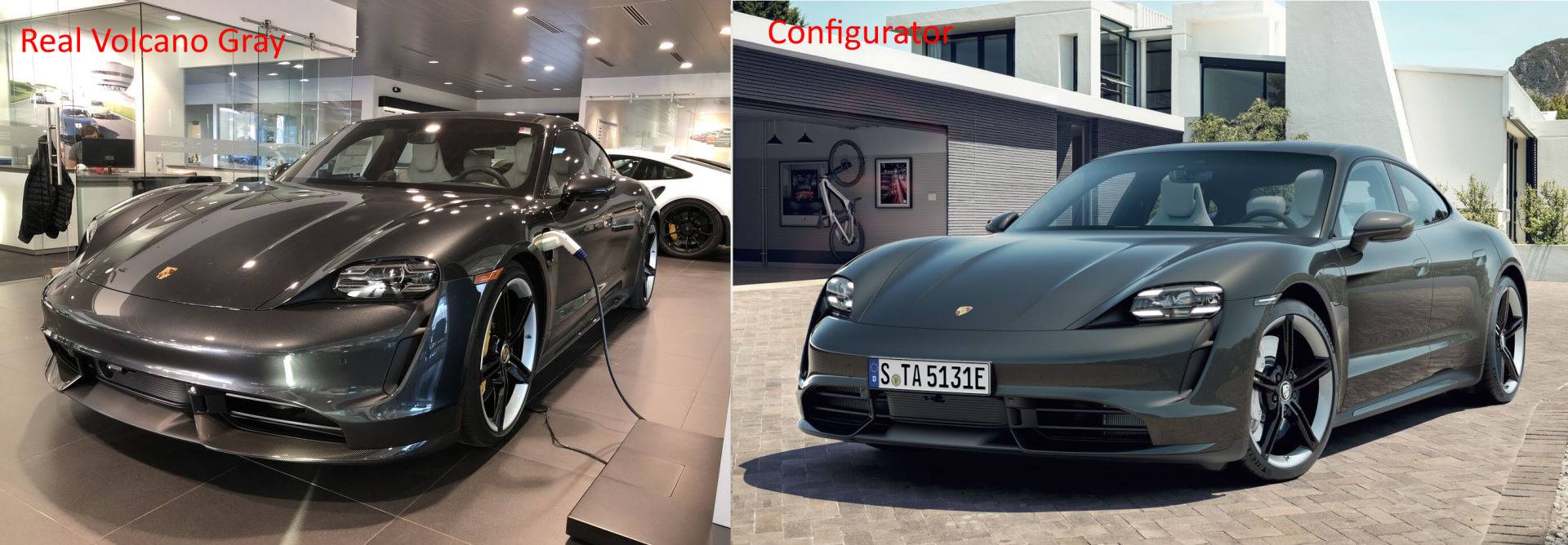 Porsche Taycan Photo Request: High Gloss Black Door Handles compare-volcano-grey