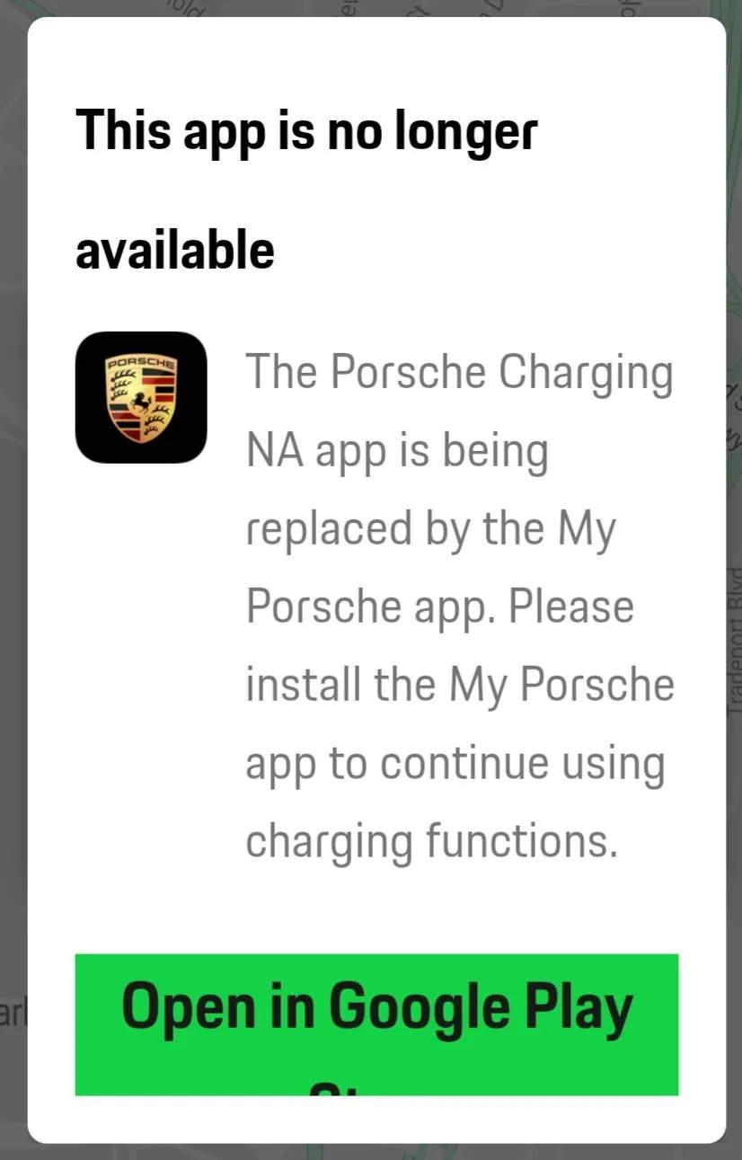 Porsche Taycan Electrify America problem after Update No More Charging NA