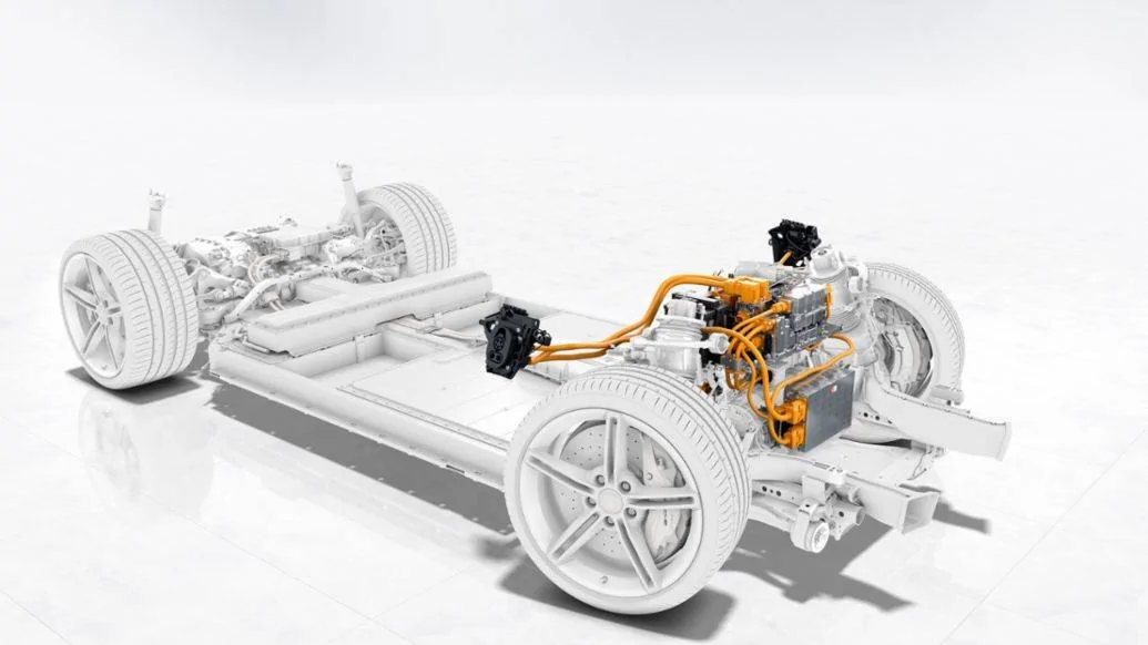 Porsche Taycan Announcement: Porsche’s new on-board and wall chargers nearly halve Taycan home charge times OBC_illustration