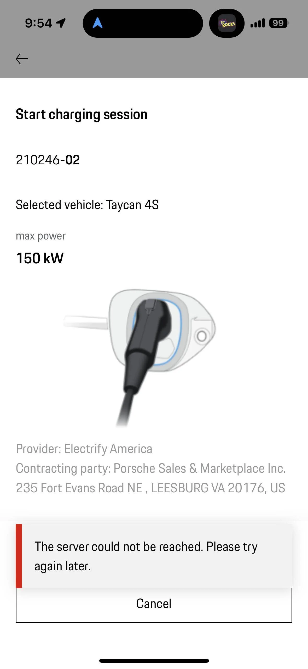 Porsche Taycan Remote Charging by using the myPorsche App on iOS IMG_3274