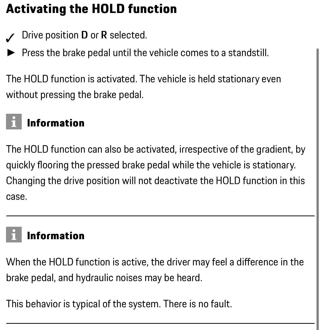 Porsche Taycan Brake hold question… 1672274321996
