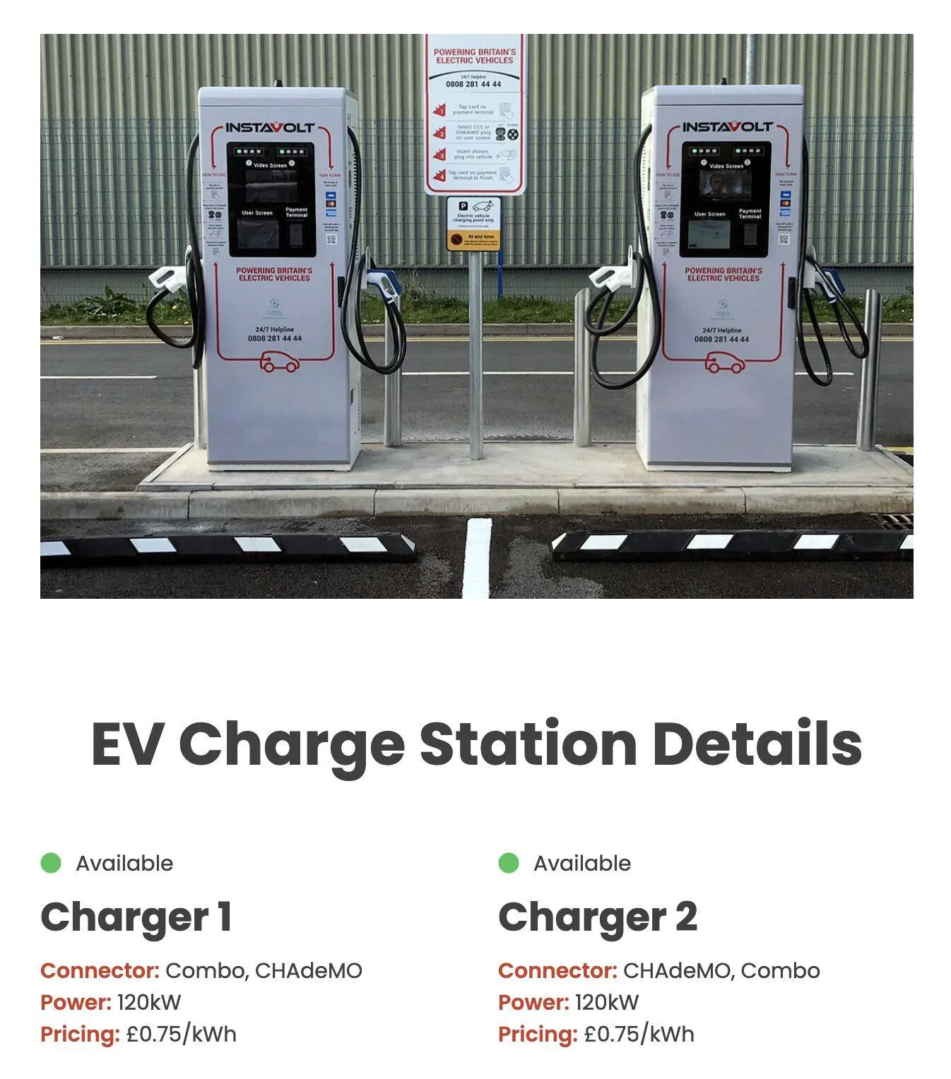 Porsche Taycan Instavolt 120kw 400v chargers 1672356995638