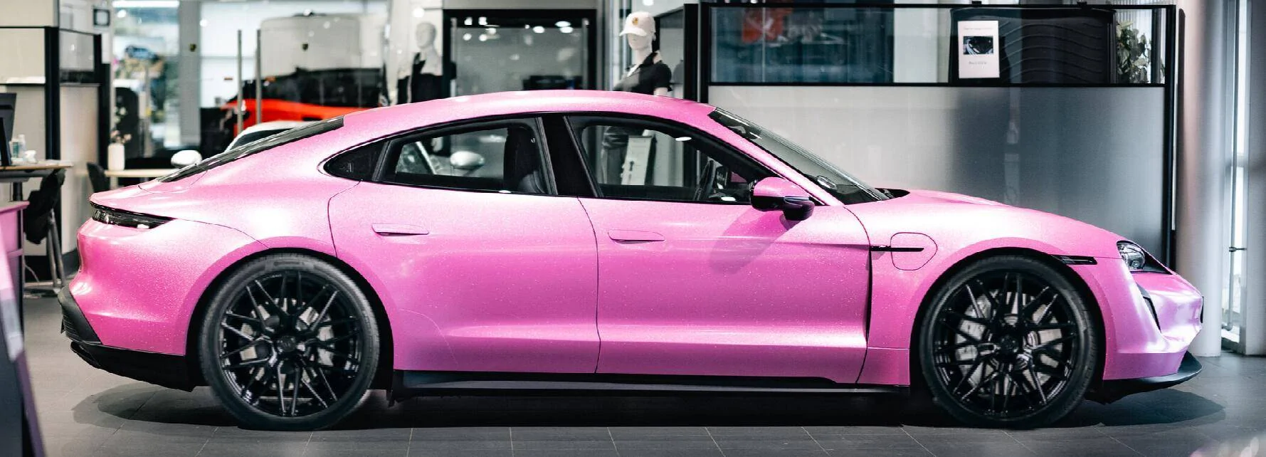 Porsche Taycan Pink Wrapped Taycan Screenshot 2022-12-31 at 3.44.47 PM