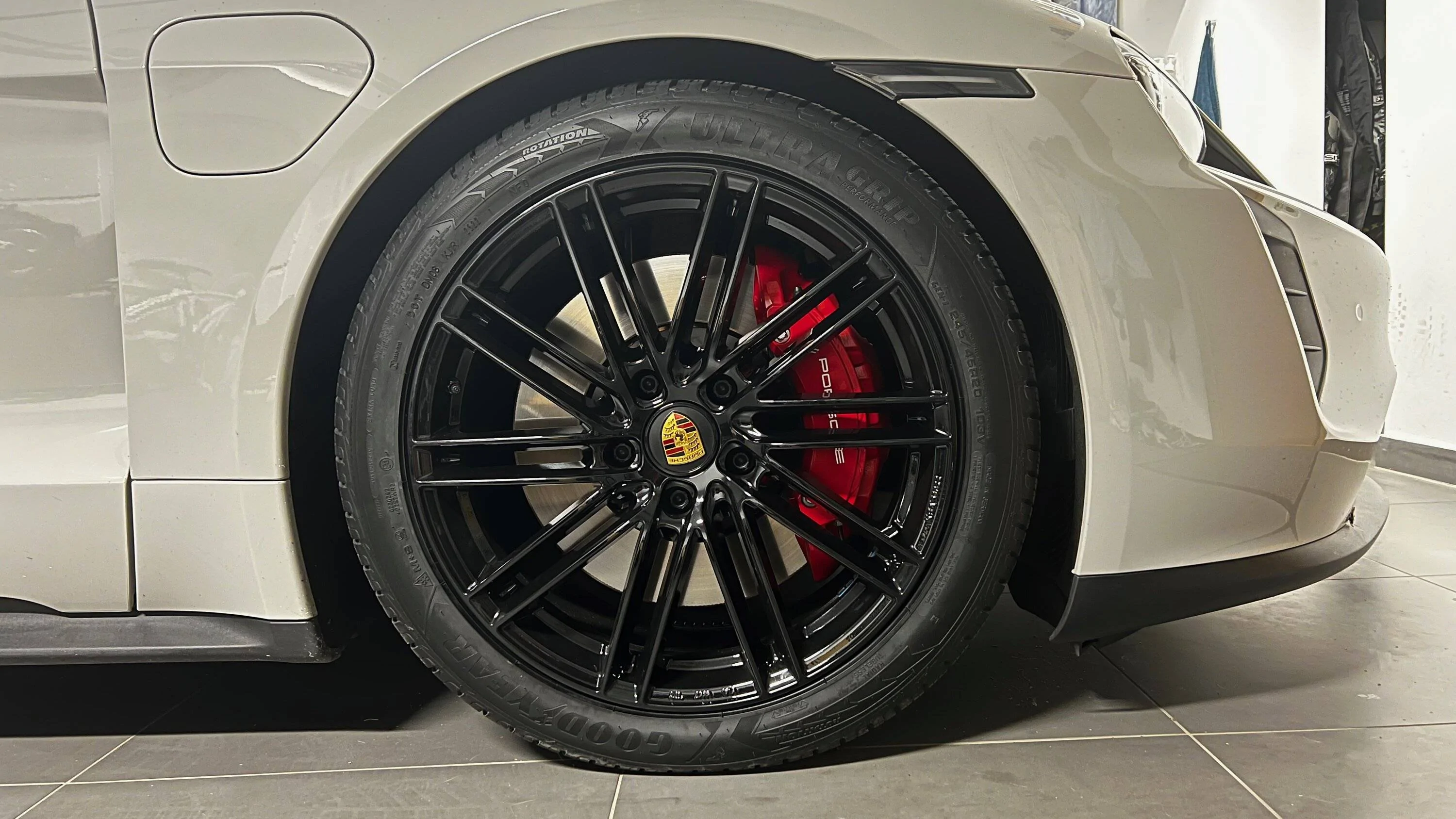 Porsche Taycan Winter Wheels installed - Vossen HF4T + Pirelli Winter Scorpion tires. 20x11R 20x9F IMG_4709