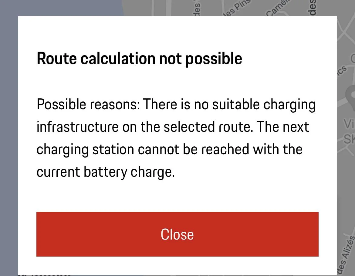 Porsche Taycan Porsche app route planner down? F842CDA6-11BB-40FB-98A4-646773065B03