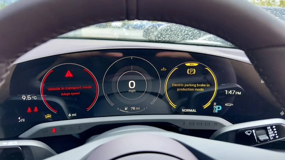 Porsche Taycan Activating OTA Online Updates while in transit 1673297579107