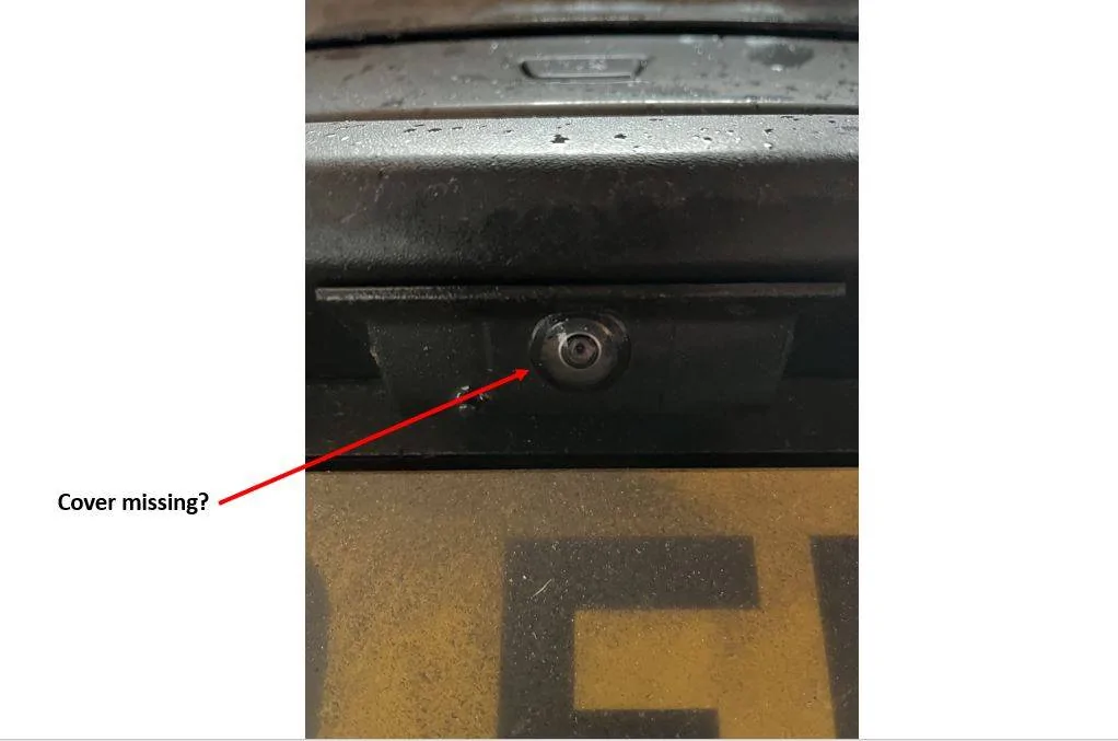 Porsche Taycan Reverse camera lens - small oval Missing cover