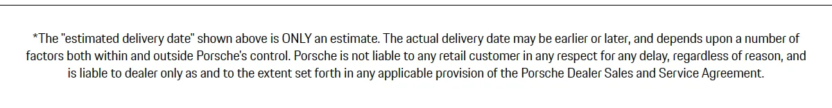 Porsche Taycan Compensation for delays? 1673732355086