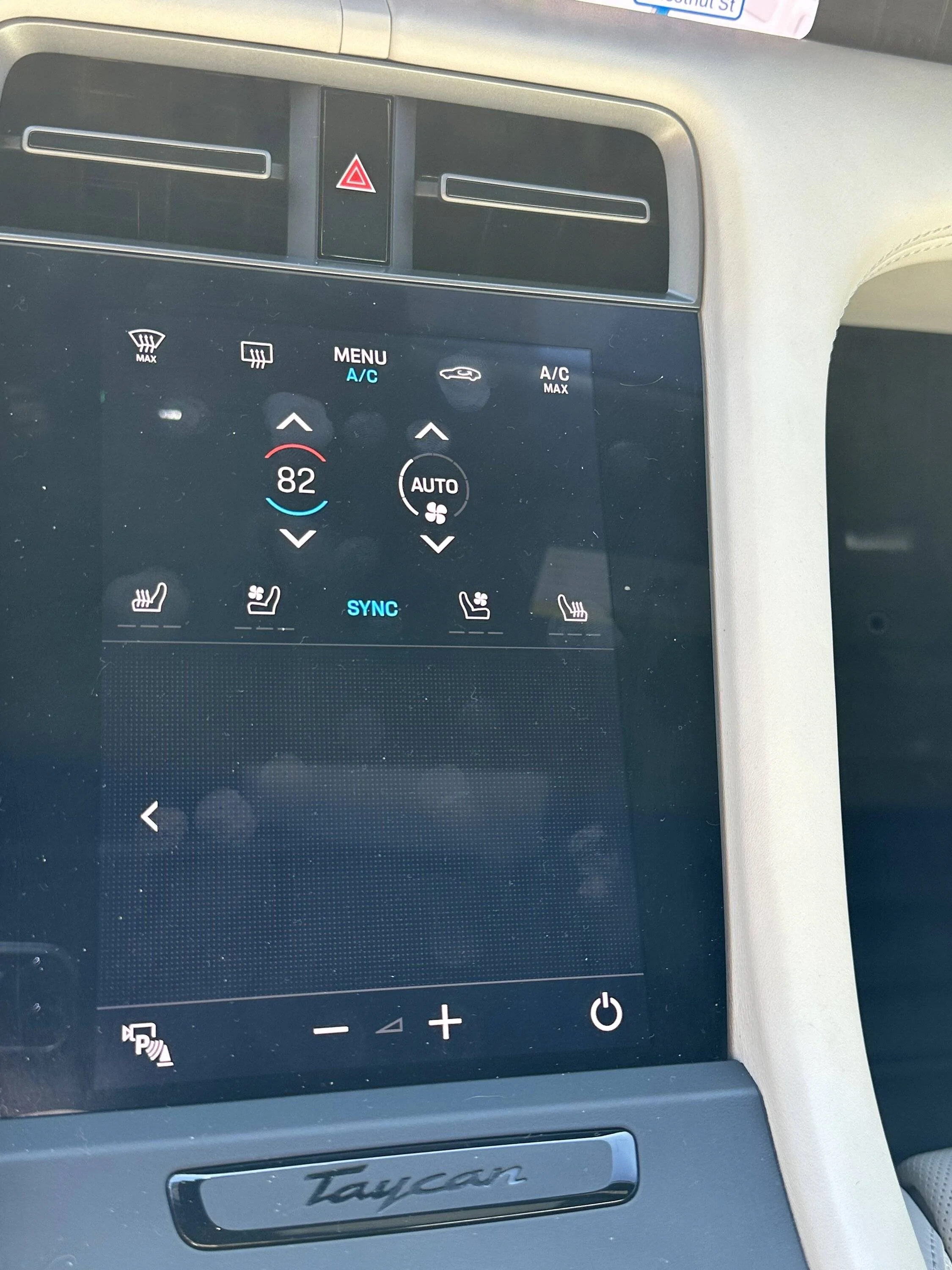 Porsche Taycan Extra row of buttons on the screen in newer Taycan models IMG_1687