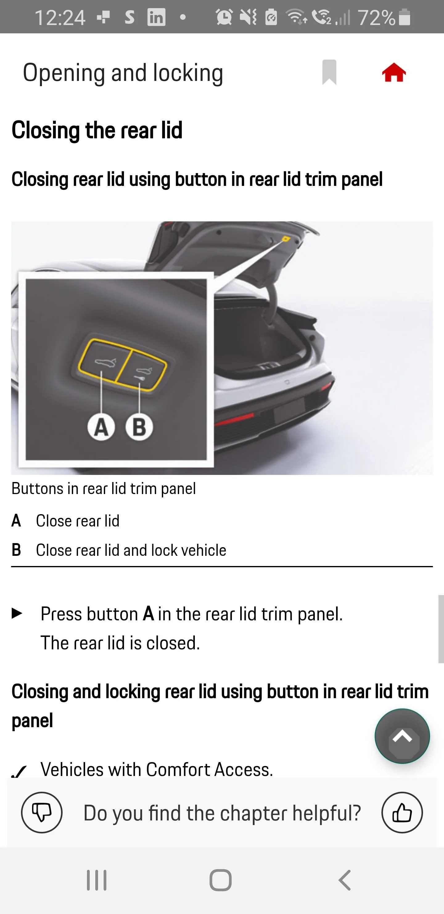 Porsche Taycan Comfort access via function on demand Screenshot_20230122-122407_Porsche Good to kno