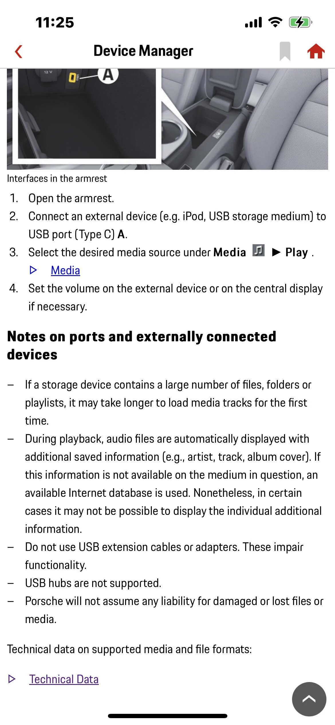 Porsche Taycan Technical data missing from manual in My Porsche app IMG_0187