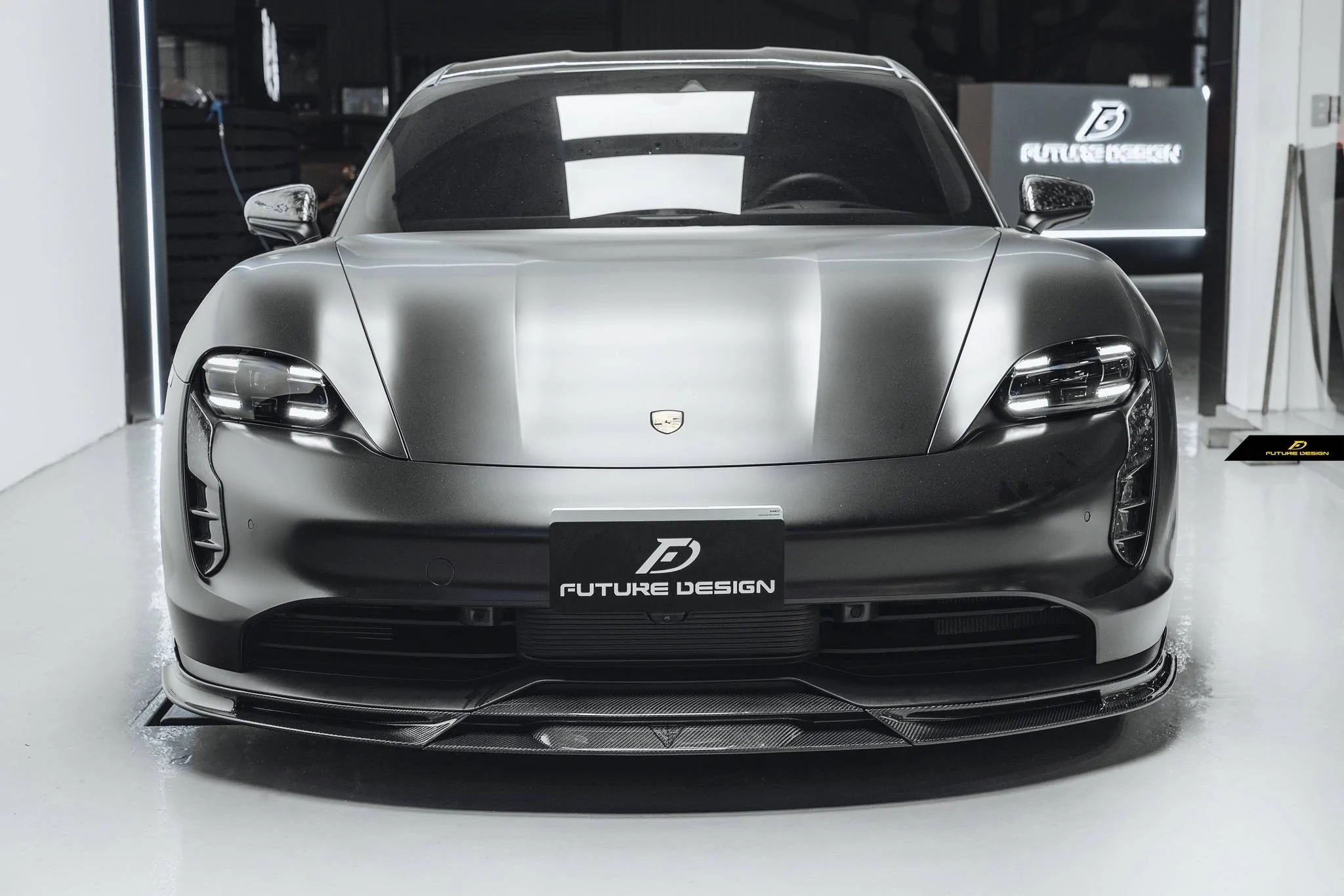 Porsche Taycan FD carbon Front Lip photos Porsche Taycan - FD V2 style carbon Front Lip 02