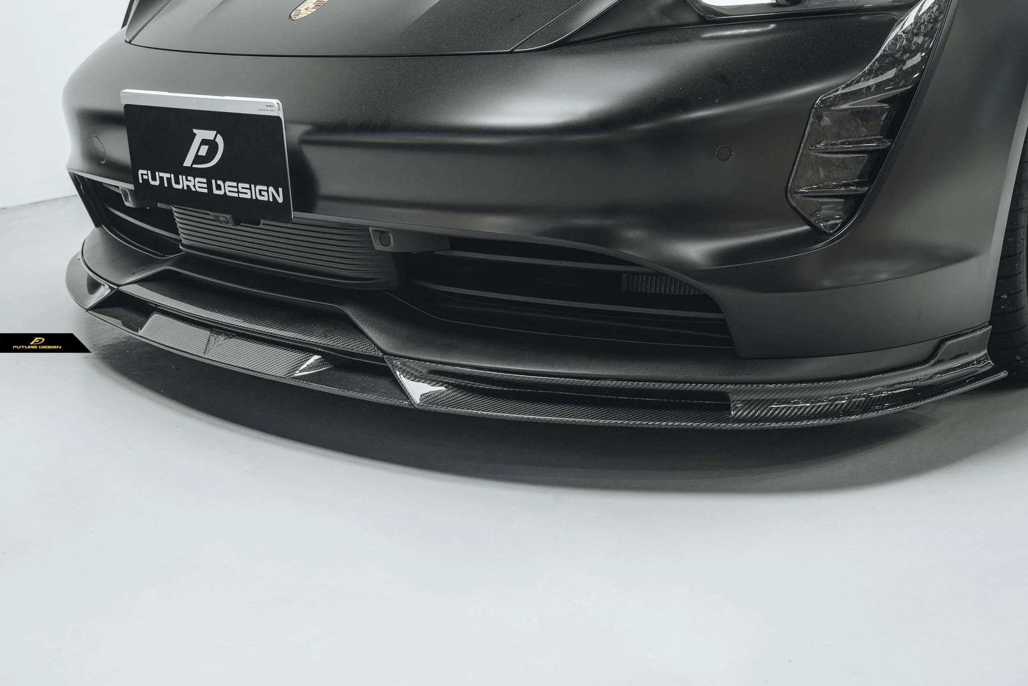 Porsche Taycan FD carbon Front Lip photos Porsche Taycan - FD V2 style carbon Front Lip 04