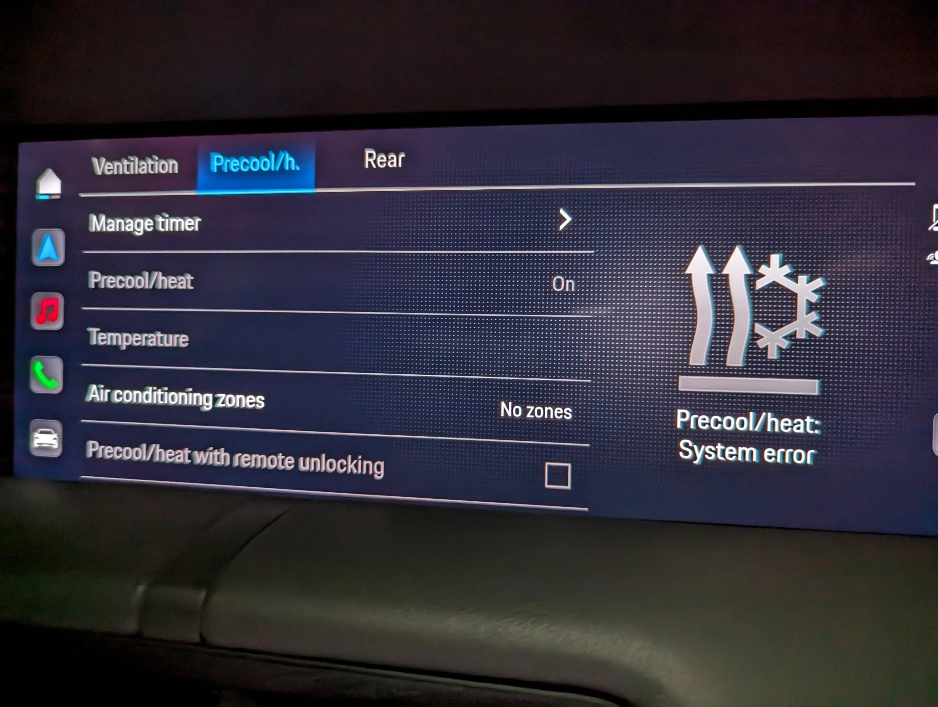 Porsche Taycan Remote climate control doesn't work when cold in the morning PXL_20230127_132557170