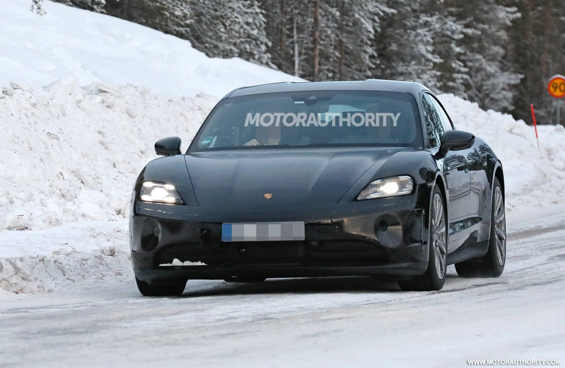 Porsche Taycan Facelift 2024 Taycan spied with updated HD matrix headlights 2024-porsche-taycan-facelift-spy-shots--photo-credit-baldauf_100873868_h