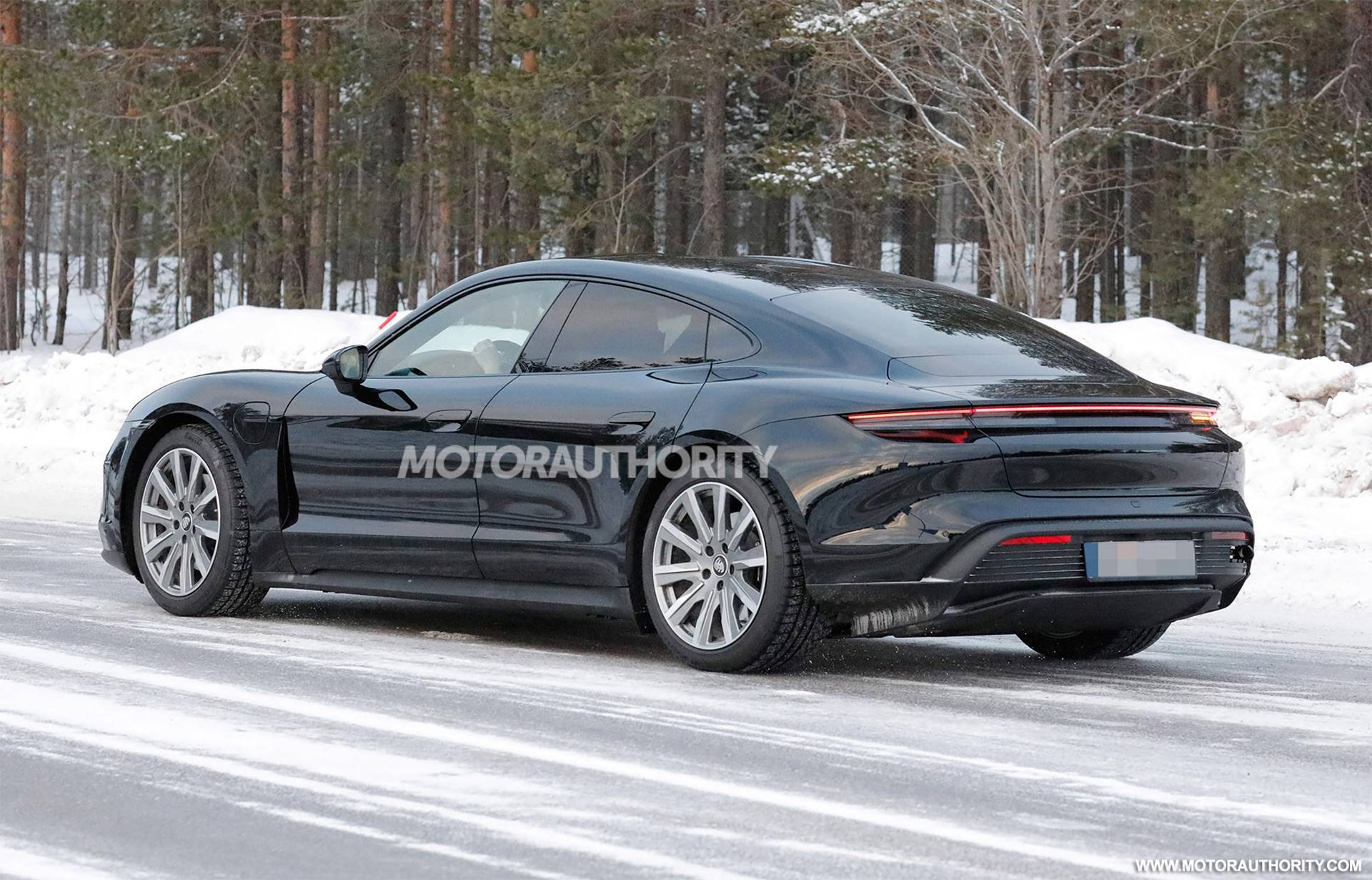 Porsche Taycan Facelift 2024 Taycan spied with updated HD matrix headlights 2024-porsche-taycan-facelift-spy-shots--photo-credit-baldauf_100873876_h