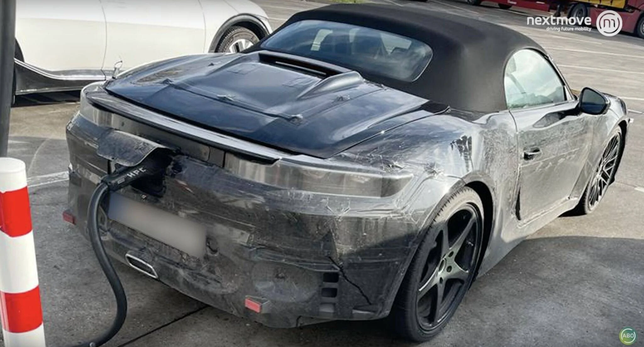 Porsche Taycan Porsche 718 Boxster convertible EV spotted charging at 170kw rate 3F8D4E78-4B03-45B2-81EE-B03F04920945