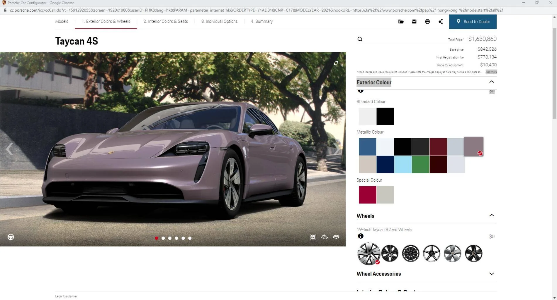 Porsche Taycan 2021 Model Year Taycan configurator comes online for some markets, showing 7 new colors 1591293135815